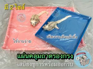 ( แผ่นพลาสติกรองกรง 50 ชิ้น ) PLASTIC CAGE COVER แผ่นคลุมถาดรองกรง แผ่นพลาสติกคลุมถาดรองกรง ถาดรองกรง กรง อาหาร หนอนนก