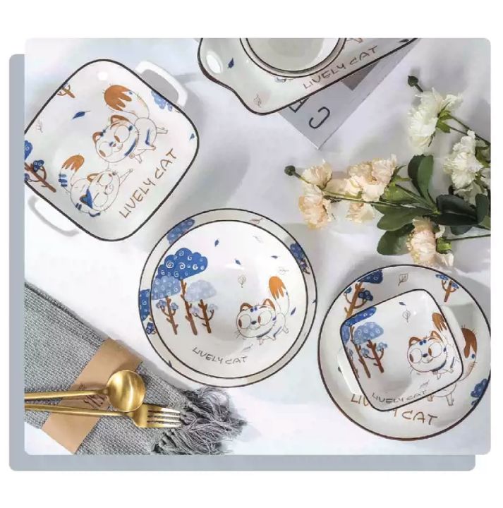 Cat%20Series%20Kitchenware%20Ceramic%20Tableware%20Set%20Dumpling%20Plate%20Rice%20Bowl%20Soup%20Bowl%20Baking%20Pan%20-%20Mangkuk%20Pinggan%20-%20Image%203