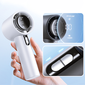 พัดลมมือถือ ไร้สาย 3500mAh ปรับได้ 100 ระดับ แบบพกพา แบตเตอรี่ในตัว ชาร์จใหม่ได้มีจอแสดงผลดิจิตอล พร้อมจัดส่งจากกทม.