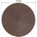 Round Braided Placemats Set of 6 Table Mats for Dining Tables Woven Washable Non-Slip Place Mats 15 Inch. 