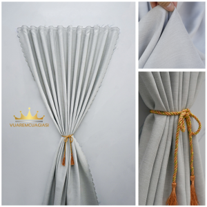 Rèm cửa dán tường vải Nhật Xám Nhạt dành trang cửa sổ trang trí decor cửa phòng ngủphòng khách JP06