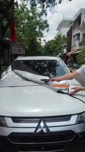 Tấm Che Nắng Kính Lái Ô Tô 4 Lớp Tráng Bạc Cao Cấp 9 Nam Châm 4 Dây Đai Tai Gương Phản Quang