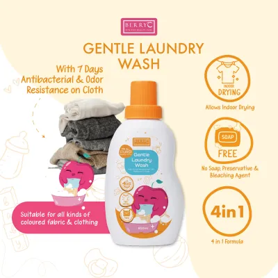 BerryC Gentle Laundry Wash (800ml) 4 in 1 Baby Kid Laundry Soap Laundry Detergent Liquid Fabric Softener 洗衣液 Pelembut Pencuci Baju Bayi