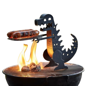 Iron Sausage Holders Cooker Dinosaur Shape Camping BBQ Rack Tool Enhances Flavor Retentions And Heat Distribution