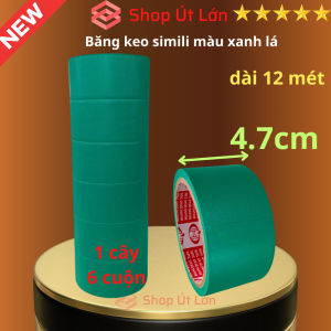 Băng keo simili màu xanh lá rộng 4.7cm dài 12 mét lõi giấy 3mm 1 cây 6 cuộn giá tại xưởng