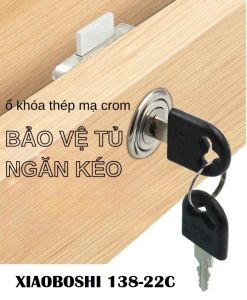 Ổ Khóa Tủ Ngăn Kéo Gỗ CAO CẤP : Xiaoboshi 138 – 22C Thép Mạ Crom Chống Gỉ Bền Chắc - Kích Thước 22mm