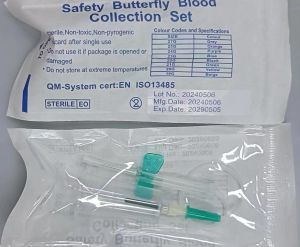 Safety Winged Butterfly Blood Collection Needle with Pre-attached Holder 1Pc KKM MDA Approved Hospital Standard