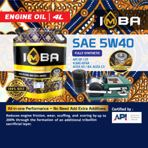 IMBA 5w40 (4L) Fully Synthetic SP Engine Oil Car 5w40 Minyak Hitam Enjin Kereta Honda Perodua Proton Toyota Naza Hyundai