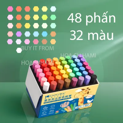 Phấn màu Emmi vẽ bảng nhiều màu sắc hộp 48 viên
