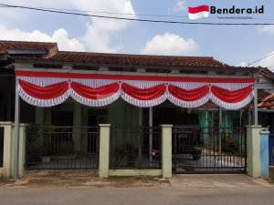bendera background merah putih panjang 9 meter 10 gelombang dekorasi 17agustus