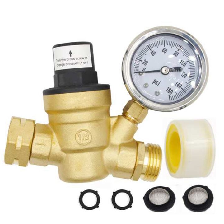 Adjustable Water Pressure Regulator RV Brass Water Pressure Reducer