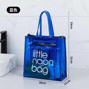 Handbags Candy Color Clear Large Capacity Waterproof Shoulder PVC Transparent