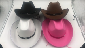 Vintage Fedora Hat Women Men Felt Ladies Cowboy Hats Party Rivet-Decor Western Style Top Bonnet Mens Cosplay Hat