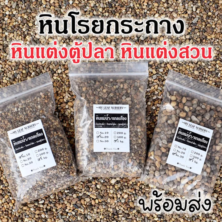 หินแม่น้ำสีน้ำตาลและหินแกลบโขงสำหรับจัดสวนและตู้ปลา