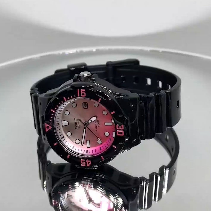Casio (LRW-200H-4EVDR) Black Resin Strap 100 Meter Quartz Watch for Women