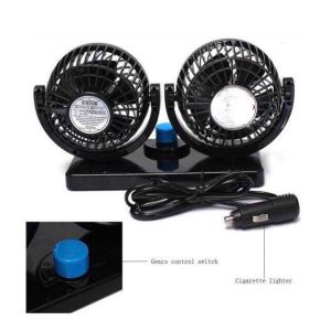 HX-T303 Vehicle Fan Double Headed Car Fan 12V