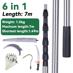 SANTINO 6M Telescopic High Pruning Branch Shears Saw Cutter Kelapa Fruit Picker Viral Galah Pengait Buah Moden Kait Bag