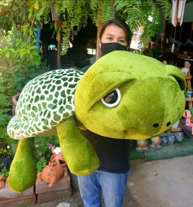 ตุ๊กตาเต่าแซมมี่ขนนุ่ม เต่าแซมมี่ตัวใหญ่ 1.1 เมตร มีสองสี เขียว ชมพู มีของพร้อมส่ง ใหญ่จริงไม่จกตา NarakDollyshop