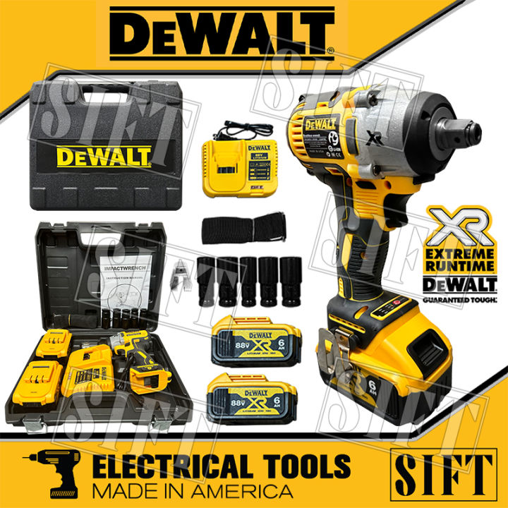 DeWALT 88V 6.0AH Li ion battery Cordless Impact Wrench W 2