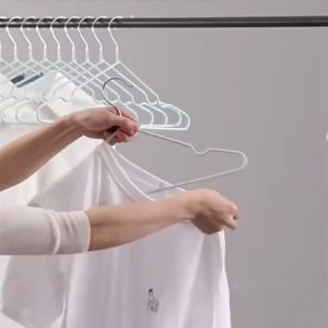 {TT} Premium Clothes Hanger Anti-Slip Shawl Pants Stainless Steel High Quality Space Saver Thin - Penyangkut Baju Besi Nipis Tudung Seluar Jimat Ruang Almari Supplies