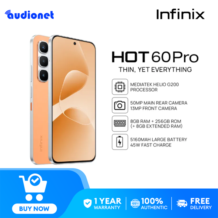 Infinix HOT 60 Pro Smartphone | 8GB+256GB | MediaTek Helio G200 | 6.78 ...