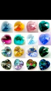 [D.T.C Crystals] Handmade Earrings made with Swarovski Pendant Xillon Heart Crystals 10mm. 