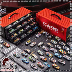 48/60 PCS Pull Back Race Cars Toys Container Storage Box Race Car Toy Set Kids Boy Children Party Gifts
