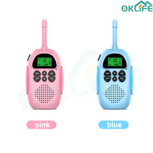 [OKLIFE. SG] Child Toy，3KM Long Distance Wireless Clear Call Handheld Intercom Parent，2pcs Pink+Blue Walkie Talkie For Kids