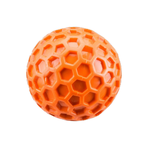 SDFSF Interactive Dog Sound Ball Colorful Rubber Dog Chew Toy Chew Resistant Honeycomb Design Squeaky Dog Toy Outdoor Throwing