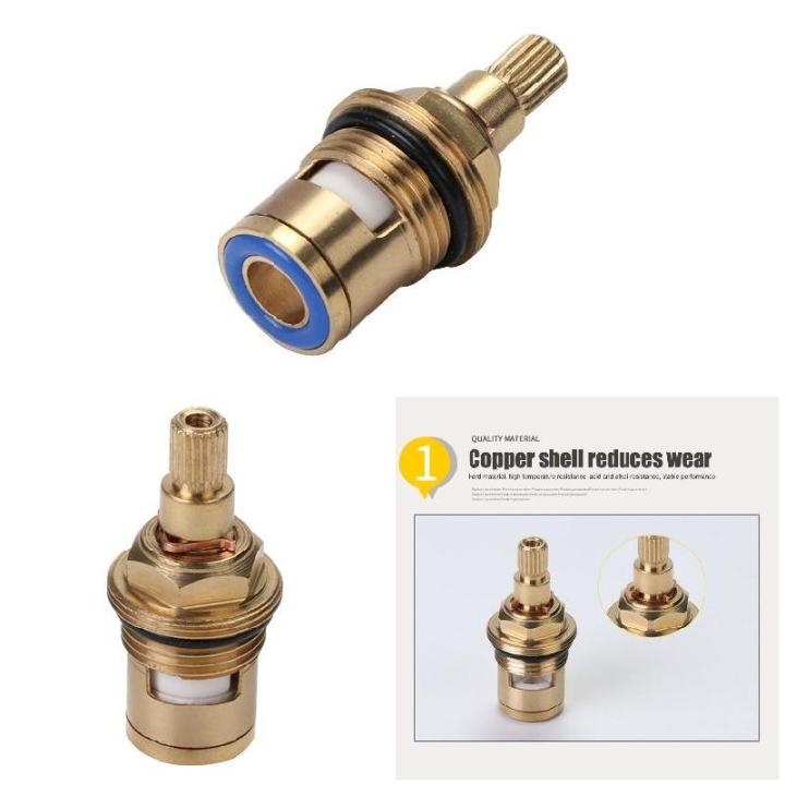 TAC 2 Pcs Replacement Tap Valves Ceramic Disc Gland Brass 20 Teeth 1/2