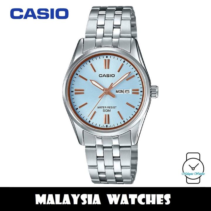 100% Original) Casio LTP-1335D-2A Quartz Analog Blue Dial Silver - Main Image