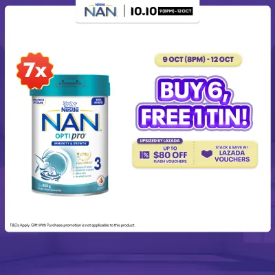 [Buy 6 Free 1] Nestle NAN Optipro Stage 3 Milk Formula 850g - From 12 Months