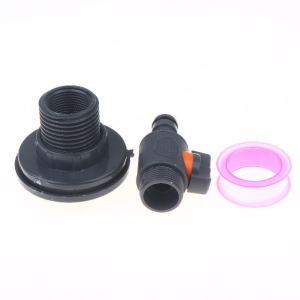 NANMEN 3/4" Water Tank Connector PVC with Valve Water Tank Adapter Portable Water Barrel Adapter Quick Installation Rainwater Collection Connector Kit