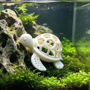 RONALDF Underwater Hiding House Fish Shrimp Hiding Cave Tortoise Hollowed-Out 3D Printed Aquarium Fish Shelter Hideout Breeding House Plastic Turtle-Shaped Landscape Aquarium Decoration