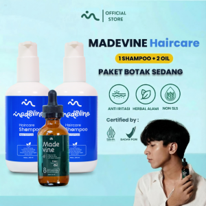 Paket Produk Madevine Oil (1 pcs) & Shampoo (2 pcs)