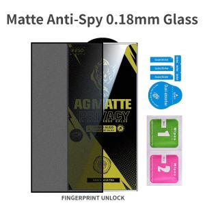 Ultra-thin Fingerprint Unlock Frosted Matte Anti fingerprints Privacy Tempered Glass For Samsung Galaxy S25 S24 Ultra S25 S23 S22 S21 + Plus Full Cover Anti Spy Peeping Screen Protector Film