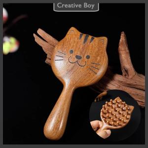 [Creative] Gỗ đàn hương phim hoạt hình da đầu massage lược kinh tuyến Lược Răng Đầu Tóc Lược cơ thể làm đẹp massage guasha cạo chăm sóc