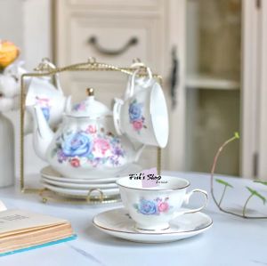 Set ấm trà hoa 9 chiếc giá treo