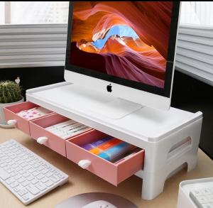 [Local Seller] Desktop Monitor Stand with Organiser Computer Drawers Organizer HP Slot Rack Shelf