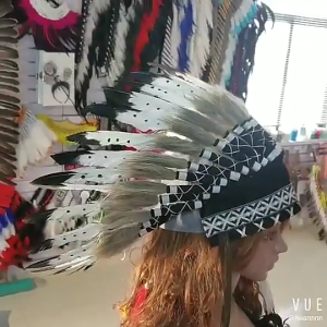 Feather Headdress Delicate Ethnic American Indian Headwear African Tribe Chief Stage Halloween Party Hairband