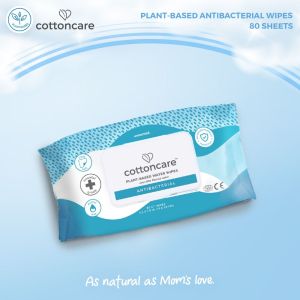 Cottoncare™ Antibacterial Plant-Based Disinfecting Baby Water Wipes 100% Biodegradable Unscented Central