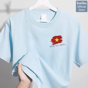 Áo thun Việt Nam form vừa nữ SUNTEE STFV203 phong cách basic vải cotton 250GSM cao cấp thoáng mát