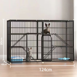 GREENPETS Cat Cage 4 Layer Large Platform Cage for Cat Dog Cat Condo Stackable Sturdy Villa Pet Cage Cat House