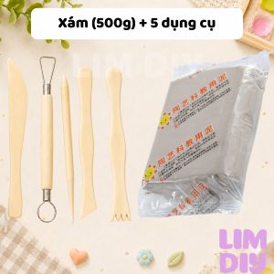 Set Đất Sét Tự Khô 500g Kèm Màu Vẽ & Dụng Cụ – Set Làm Đồ Handmade Tạo Hình DIY Cho Người Mới Bắt Đầu LIM DIY
