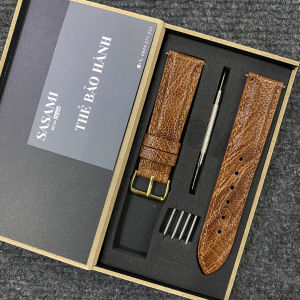 Đ11. Dây đồng hồ CHỐT THÔNG MINH Da Đà Điểu vân hạt GỒM : 1 DÂY + 1 KHÓA TẶNG 1 HỘP 2 CHỐT THÔNG MINH2 CHỐT THƯỜNG và 1 CÂY THAY DÂY