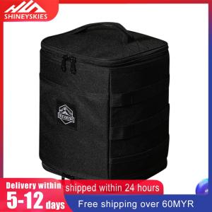 Outdoor Tableware Storage Bag Portable Gas Tank Box Tool Storage Bag 600D Oxford Cloth Foldable Hanging for Hiking Backpacking