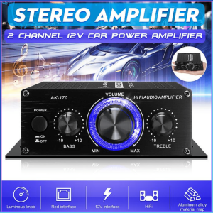 PENGIRIMAN CEPAT Lepy Hi-Fi Mini Stereo Car Amplifier Treble Bass Booster AK 170 / ampli mobil super bass 12v full bass truk 12 volt subwoofer sudah jadi mini rakitan / amplifier full bass subwoofer bluetooth mobil rakitan