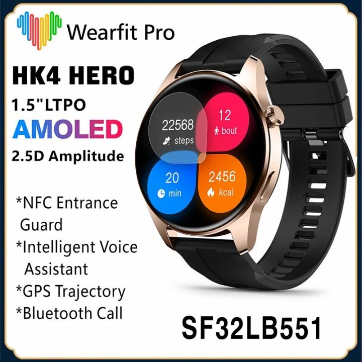 HK4 Hero Smart Watch 1.5 Inch Amoled Screen 2.5D Amplitude Men NFC ...