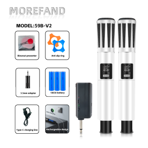 Rechargeable 5.0 wireless microphone 59B WHITE microphone for videoke Handheld Bluetooth Microphone
