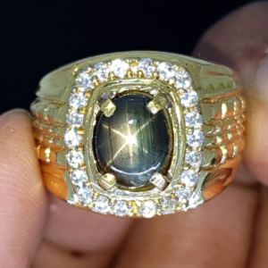 Cincin Black Sapphire Star NATURAL / Cincin Black Safir Star Cincin Bangsing Star GARANSI NATURAL ALAM / Cincin pria / Black safir / Black sapphire